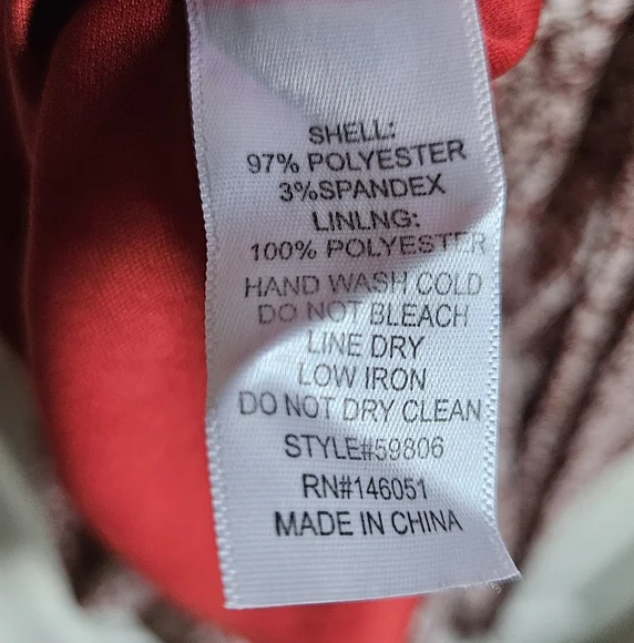 Monteau Floral Print Rust Dress, Size S - Picture 7 of 7